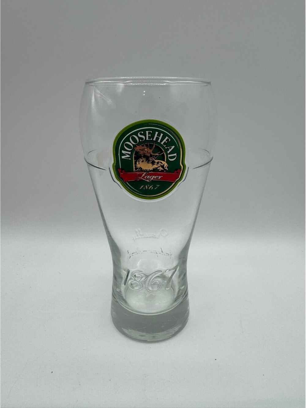 Vintage Moosehead Embossed Premium Beer Glass, Premium Pilsner Bar Glass
